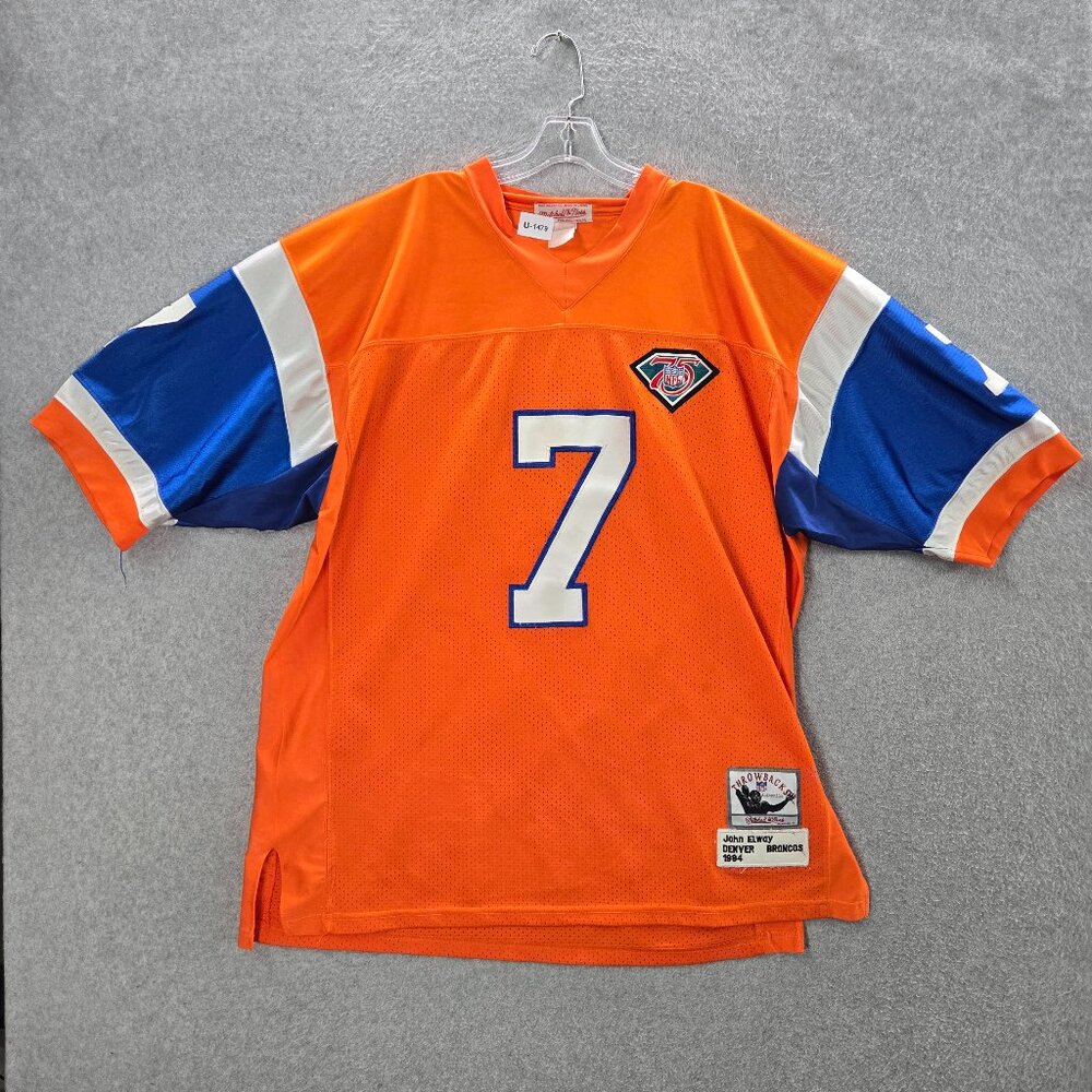 Denver Broncos Men Jersey‎ 2XL Orange John Elway 7 VINTAGE 90s 75th READ